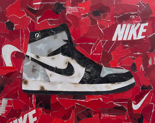 Reconstructed Sneakers Silver Toe 1s Print