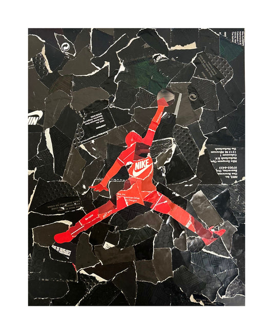 One-of-one dark textured sneaker box artwork by Rare23 exploring legacy, depth, and hidden greatness through layered material